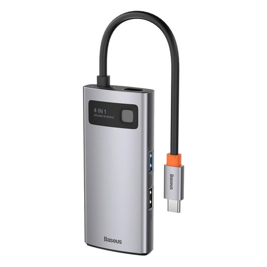 Station d'accueil HUB multifonctionnelle Baseus Metallic Glow Series CAHUB-CY0G 4 en 1 de type C