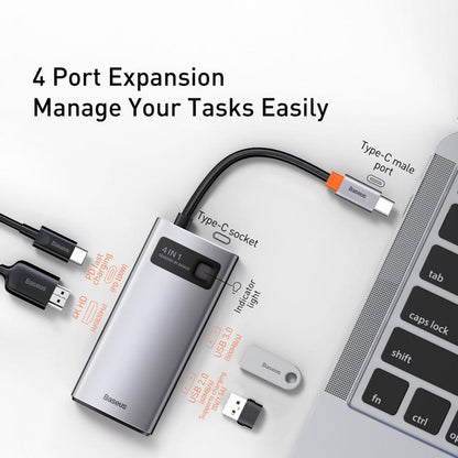Baseus Metallic Glow Series CAHUB-CY0G 4 in 1 Multifunctional Type-C HUB Docking Station