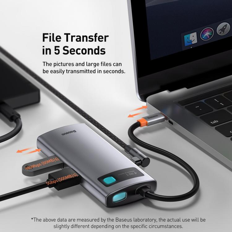 Baseus Metallic Glow Series CAHUB-CY0G 4 in 1 Multifunctional Type-C HUB Docking Station