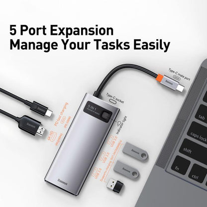 Baseus Metallic Glow Series CAHUB-CX0G 5 in 1 Multifunctional Type-C HUB Docking Station