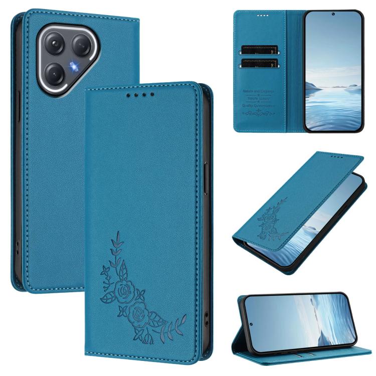 Peony Embossed Magnetic RFID Vegan Leather Phone Case, For Tecno Spark Go 5G 2025 / 40 5G, For Tecno Spark 50 / KN4, For Tecno Camon 50 Pro 4G, For Tecno Camon 50 4G, For Tecno Spark Go 3, For Tenco Pova Slim 5G / Spark Slim 5G, For Tecno Spark 40C    ...