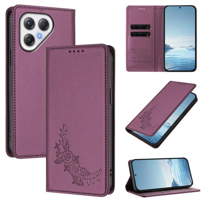Peony Embossed Magnetic RFID Vegan Leather Phone Case, For Tecno Spark Go 5G 2025 / 40 5G, For Tecno Spark 50 / KN4, For Tecno Camon 50 Pro 4G, For Tecno Camon 50 4G, For Tecno Spark Go 3, For Tenco Pova Slim 5G / Spark Slim 5G, For Tecno Spark 40C    ...
