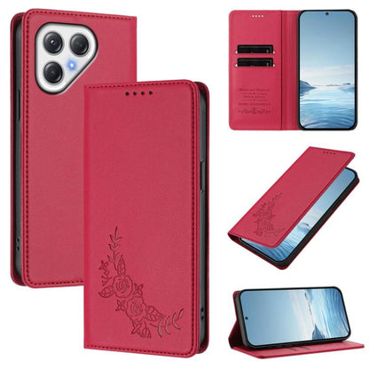 Peony Embossed Magnetic RFID Vegan Leather Phone Case, For Tecno Spark Go 5G 2025 / 40 5G, For Tecno Spark 50 / KN4, For Tecno Camon 50 Pro 4G, For Tecno Camon 50 4G, For Tecno Spark Go 3, For Tenco Pova Slim 5G / Spark Slim 5G, For Tecno Spark 40C    ...
