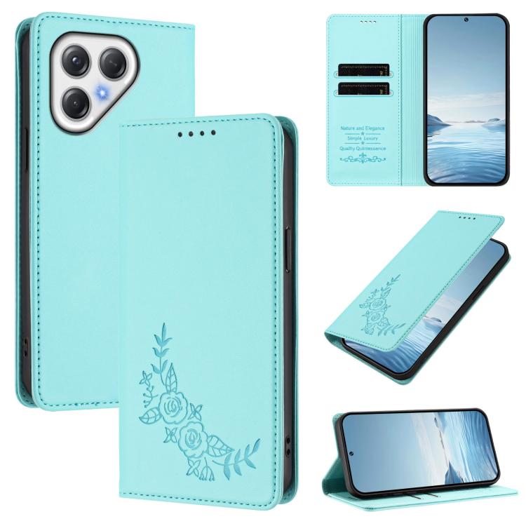 Peony Embossed Magnetic RFID Vegan Leather Phone Case, For Tecno Spark Go 5G 2025 / 40 5G, For Tecno Spark 50 / KN4, For Tecno Camon 50 Pro 4G, For Tecno Camon 50 4G, For Tecno Spark Go 3, For Tenco Pova Slim 5G / Spark Slim 5G, For Tecno Spark 40C    ...
