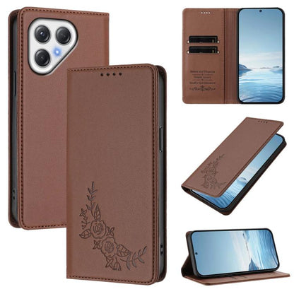 Peony Embossed Magnetic RFID Vegan Leather Phone Case, For Tecno Spark Go 5G 2025 / 40 5G, For Tecno Spark 50 / KN4, For Tecno Camon 50 Pro 4G, For Tecno Camon 50 4G, For Tecno Spark Go 3, For Tenco Pova Slim 5G / Spark Slim 5G, For Tecno Spark 40C    ...