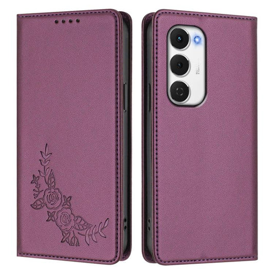 Peony Embossed Magnetic RFID Vegan Leather Phone Case, For Tecno Spark 40 Pro+ 4G, For Tecno Spark 40 Pro 4G, For Tecno Spark 40 4G, For Tecno Pova 7 Ultra 5G, For Tecno Spark Go 1 / Go 1S / Pop 9, For Tecno Camon 40 Pro 4G, For Tecno Camon 40 Premier ...