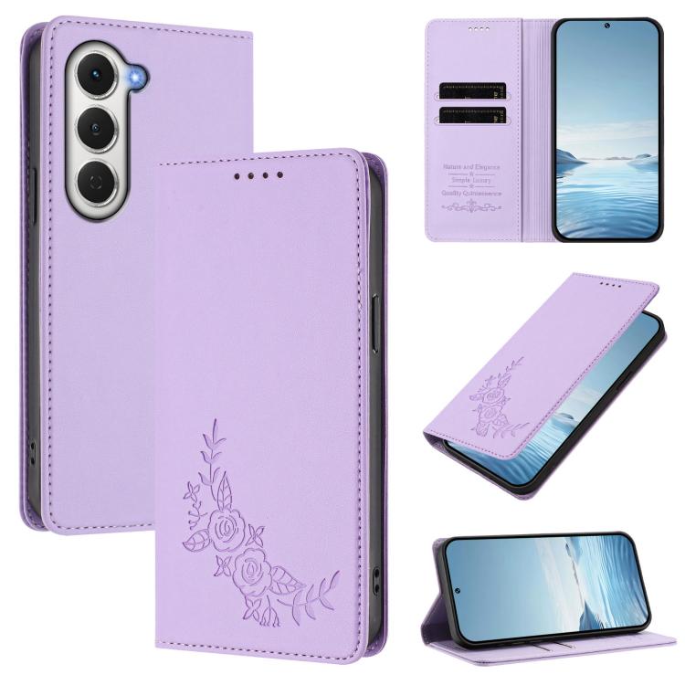 Peony Embossed Magnetic RFID Vegan Leather Phone Case, For Tecno Spark 40 Pro+ 4G, For Tecno Spark 40 Pro 4G, For Tecno Spark 40 4G, For Tecno Pova 7 Ultra 5G, For Tecno Spark Go 1 / Go 1S / Pop 9, For Tecno Camon 40 Pro 4G, For Tecno Camon 40 Premier ...