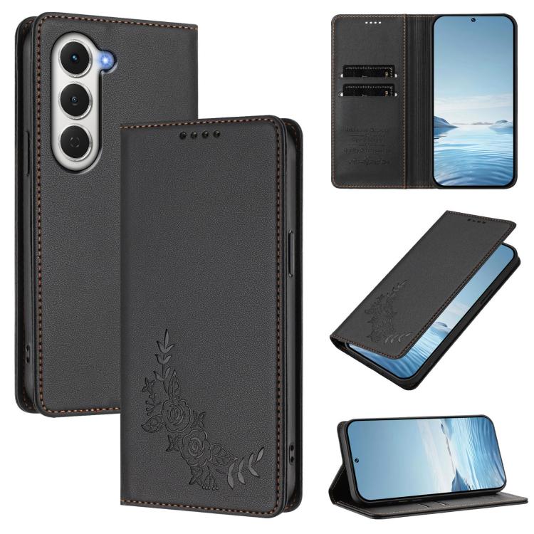 Peony Embossed Magnetic RFID Vegan Leather Phone Case, For Tecno Spark 40 Pro+ 4G, For Tecno Spark 40 Pro 4G, For Tecno Spark 40 4G, For Tecno Pova 7 Ultra 5G, For Tecno Spark Go 1 / Go 1S / Pop 9, For Tecno Camon 40 Pro 4G, For Tecno Camon 40 Premier ...