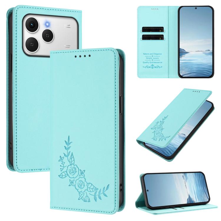 Peony Embossed Magnetic RFID Vegan Leather Phone Case, For Tecno Spark 40 Pro+ 4G, For Tecno Spark 40 Pro 4G, For Tecno Spark 40 4G, For Tecno Pova 7 Ultra 5G, For Tecno Spark Go 1 / Go 1S / Pop 9, For Tecno Camon 40 Pro 4G, For Tecno Camon 40 Premier ...