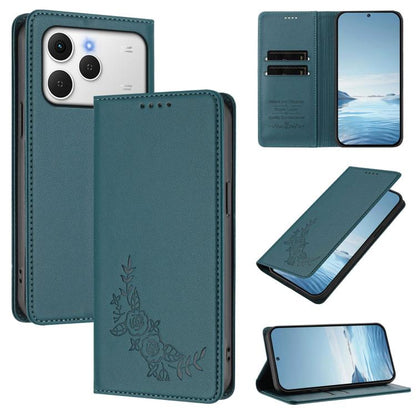 Peony Embossed Magnetic RFID Vegan Leather Phone Case, For Tecno Spark 40 Pro+ 4G, For Tecno Spark 40 Pro 4G, For Tecno Spark 40 4G, For Tecno Pova 7 Ultra 5G, For Tecno Spark Go 1 / Go 1S / Pop 9, For Tecno Camon 40 Pro 4G, For Tecno Camon 40 Premier ...