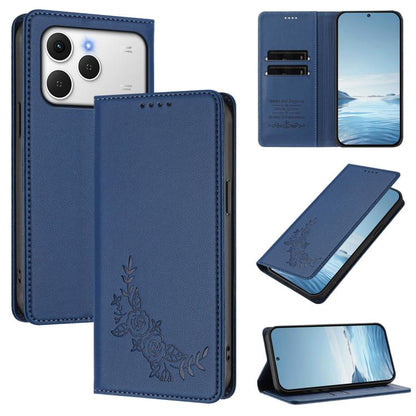 Peony Embossed Magnetic RFID Vegan Leather Phone Case, For Tecno Spark 40 Pro+ 4G, For Tecno Spark 40 Pro 4G, For Tecno Spark 40 4G, For Tecno Pova 7 Ultra 5G, For Tecno Spark Go 1 / Go 1S / Pop 9, For Tecno Camon 40 Pro 4G, For Tecno Camon 40 Premier ...