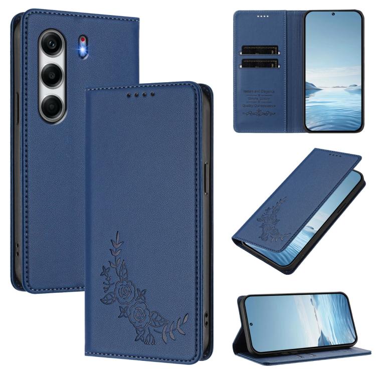 Peony Embossed Magnetic RFID Vegan Leather Phone Case, For Tecno Spark 40 Pro+ 4G, For Tecno Spark 40 Pro 4G, For Tecno Spark 40 4G, For Tecno Pova 7 Ultra 5G, For Tecno Spark Go 1 / Go 1S / Pop 9, For Tecno Camon 40 Pro 4G, For Tecno Camon 40 Premier ...