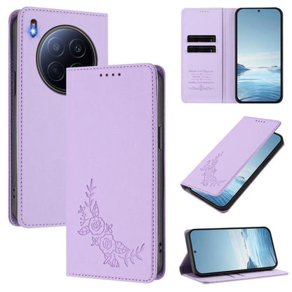 Peony Embossed Magnetic RFID Vegan Leather Phone Case, For Tecno Spark 40 Pro+ 4G, For Tecno Spark 40 Pro 4G, For Tecno Spark 40 4G, For Tecno Pova 7 Ultra 5G, For Tecno Spark Go 1 / Go 1S / Pop 9, For Tecno Camon 40 Pro 4G, For Tecno Camon 40 Premier ...