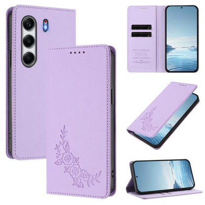 Peony Embossed Magnetic RFID Vegan Leather Phone Case, For Tecno Spark 40 Pro+ 4G, For Tecno Spark 40 Pro 4G, For Tecno Spark 40 4G, For Tecno Pova 7 Ultra 5G, For Tecno Spark Go 1 / Go 1S / Pop 9, For Tecno Camon 40 Pro 4G, For Tecno Camon 40 Premier ...