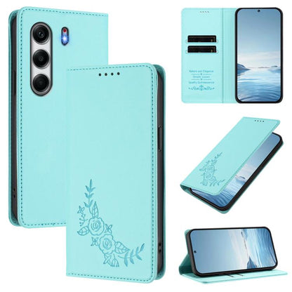 Peony Embossed Magnetic RFID Vegan Leather Phone Case, For Tecno Spark 40 Pro+ 4G, For Tecno Spark 40 Pro 4G, For Tecno Spark 40 4G, For Tecno Pova 7 Ultra 5G, For Tecno Spark Go 1 / Go 1S / Pop 9, For Tecno Camon 40 Pro 4G, For Tecno Camon 40 Premier ...