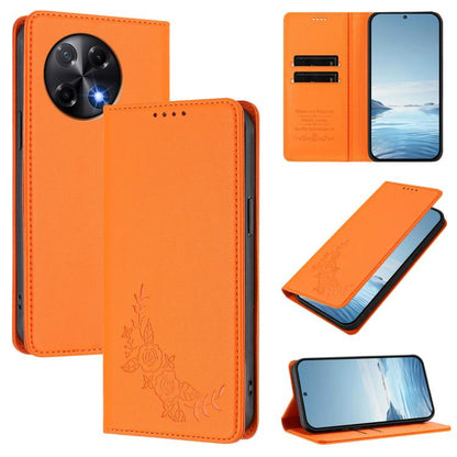 Peony Embossed Magnetic RFID Vegan Leather Phone Case, For Tecno Camon 30S / 30S Pro, For Tecno Pova 6 Neo 5G / Spark 30 5G, For Tecno Spark 30 Pro 4G, For Tecno Spark 30 4G, For Tecno Spark 30C 4G, For Tecno Spark 20 Pro 5G, For Tecno Spark 10 Pro Mag...