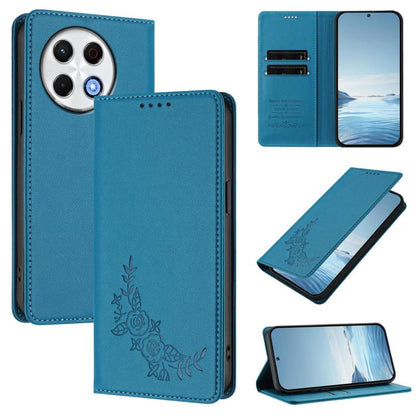 Peony Embossed Magnetic RFID Vegan Leather Phone Case, For Tecno Camon 30S / 30S Pro, For Tecno Pova 6 Neo 5G / Spark 30 5G, For Tecno Spark 30 Pro 4G, For Tecno Spark 30 4G, For Tecno Spark 30C 4G, For Tecno Spark 20 Pro 5G, For Tecno Spark 10 Pro Mag...