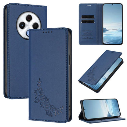 Peony Embossed Magnetic RFID Vegan Leather Phone Case, For Tecno Camon 30S / 30S Pro, For Tecno Pova 6 Neo 5G / Spark 30 5G, For Tecno Spark 30 Pro 4G, For Tecno Spark 30 4G, For Tecno Spark 30C 4G, For Tecno Spark 20 Pro 5G, For Tecno Spark 10 Pro Mag...