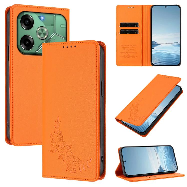 Peony Embossed Magnetic RFID Vegan Leather Phone Case, For Tecno Camon 30S / 30S Pro, For Tecno Pova 6 Neo 5G / Spark 30 5G, For Tecno Spark 30 Pro 4G, For Tecno Spark 30 4G, For Tecno Spark 30C 4G, For Tecno Spark 20 Pro 5G, For Tecno Spark 10 Pro Mag...