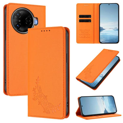 Peony Embossed Magnetic RFID Vegan Leather Phone Case, For Tecno Camon 30 Pro 5G, For Tecno Camon 30 Premier, For Tecno Camon 30 4G / 5G, For Tecno Spark 20 Pro+ 4G, For Tecno Pova 5 Pro, For Tecno Pova Neo 3, For Tecno Pova 5                          ...