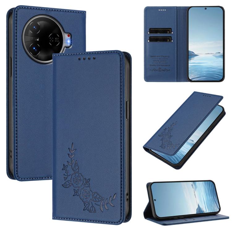 Peony Embossed Magnetic RFID Vegan Leather Phone Case, For Tecno Camon 30 Pro 5G, For Tecno Camon 30 Premier, For Tecno Camon 30 4G / 5G, For Tecno Spark 20 Pro+ 4G, For Tecno Pova 5 Pro, For Tecno Pova Neo 3, For Tecno Pova 5                          ...