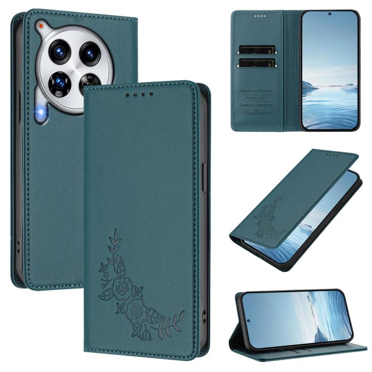Peony Embossed Magnetic RFID Vegan Leather Phone Case, For Tecno Camon 30 Pro 5G, For Tecno Camon 30 Premier, For Tecno Camon 30 4G / 5G, For Tecno Spark 20 Pro+ 4G, For Tecno Pova 5 Pro, For Tecno Pova Neo 3, For Tecno Pova 5                          ...