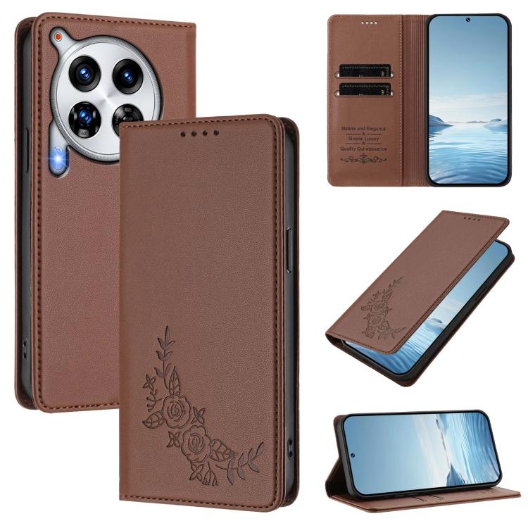 Peony Embossed Magnetic RFID Vegan Leather Phone Case, For Tecno Camon 30 Pro 5G, For Tecno Camon 30 Premier, For Tecno Camon 30 4G / 5G, For Tecno Spark 20 Pro+ 4G, For Tecno Pova 5 Pro, For Tecno Pova Neo 3, For Tecno Pova 5                          ...