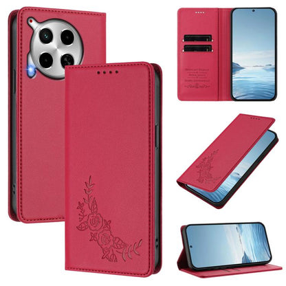 Peony Embossed Magnetic RFID Vegan Leather Phone Case, For Tecno Camon 30 Pro 5G, For Tecno Camon 30 Premier, For Tecno Camon 30 4G / 5G, For Tecno Spark 20 Pro+ 4G, For Tecno Pova 5 Pro, For Tecno Pova Neo 3, For Tecno Pova 5                          ...