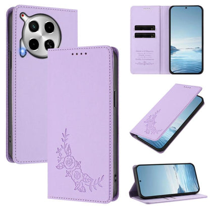 Peony Embossed Magnetic RFID Vegan Leather Phone Case, For Tecno Camon 30 Pro 5G, For Tecno Camon 30 Premier, For Tecno Camon 30 4G / 5G, For Tecno Spark 20 Pro+ 4G, For Tecno Pova 5 Pro, For Tecno Pova Neo 3, For Tecno Pova 5                          ...