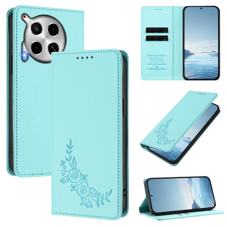 Peony Embossed Magnetic RFID Vegan Leather Phone Case, For Tecno Camon 30 Pro 5G, For Tecno Camon 30 Premier, For Tecno Camon 30 4G / 5G, For Tecno Spark 20 Pro+ 4G, For Tecno Pova 5 Pro, For Tecno Pova Neo 3, For Tecno Pova 5                          ...