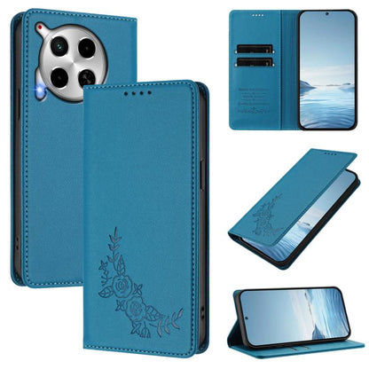 Peony Embossed Magnetic RFID Vegan Leather Phone Case, For Tecno Camon 30 Pro 5G, For Tecno Camon 30 Premier, For Tecno Camon 30 4G / 5G, For Tecno Spark 20 Pro+ 4G, For Tecno Pova 5 Pro, For Tecno Pova Neo 3, For Tecno Pova 5                          ...