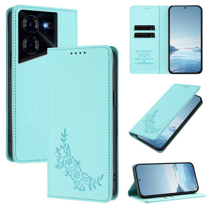 Peony Embossed Magnetic RFID Vegan Leather Phone Case, For Tecno Camon 30 Pro 5G, For Tecno Camon 30 Premier, For Tecno Camon 30 4G / 5G, For Tecno Spark 20 Pro+ 4G, For Tecno Pova 5 Pro, For Tecno Pova Neo 3, For Tecno Pova 5                          ...