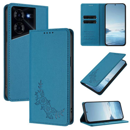 Peony Embossed Magnetic RFID Vegan Leather Phone Case, For Tecno Camon 30 Pro 5G, For Tecno Camon 30 Premier, For Tecno Camon 30 4G / 5G, For Tecno Spark 20 Pro+ 4G, For Tecno Pova 5 Pro, For Tecno Pova Neo 3, For Tecno Pova 5                          ...