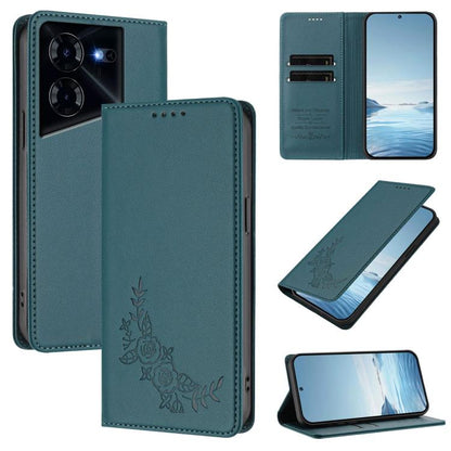 Peony Embossed Magnetic RFID Vegan Leather Phone Case, For Tecno Camon 30 Pro 5G, For Tecno Camon 30 Premier, For Tecno Camon 30 4G / 5G, For Tecno Spark 20 Pro+ 4G, For Tecno Pova 5 Pro, For Tecno Pova Neo 3, For Tecno Pova 5                          ...