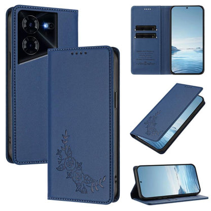 Peony Embossed Magnetic RFID Vegan Leather Phone Case, For Tecno Camon 30 Pro 5G, For Tecno Camon 30 Premier, For Tecno Camon 30 4G / 5G, For Tecno Spark 20 Pro+ 4G, For Tecno Pova 5 Pro, For Tecno Pova Neo 3, For Tecno Pova 5                          ...