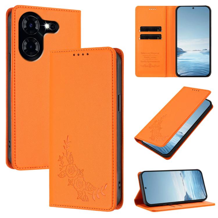 Peony Embossed Magnetic RFID Vegan Leather Phone Case, For Tecno Camon 30 Pro 5G, For Tecno Camon 30 Premier, For Tecno Camon 30 4G / 5G, For Tecno Spark 20 Pro+ 4G, For Tecno Pova 5 Pro, For Tecno Pova Neo 3, For Tecno Pova 5                          ...