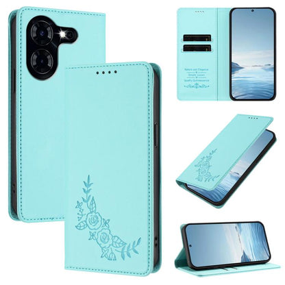 Peony Embossed Magnetic RFID Vegan Leather Phone Case, For Tecno Camon 30 Pro 5G, For Tecno Camon 30 Premier, For Tecno Camon 30 4G / 5G, For Tecno Spark 20 Pro+ 4G, For Tecno Pova 5 Pro, For Tecno Pova Neo 3, For Tecno Pova 5                          ...