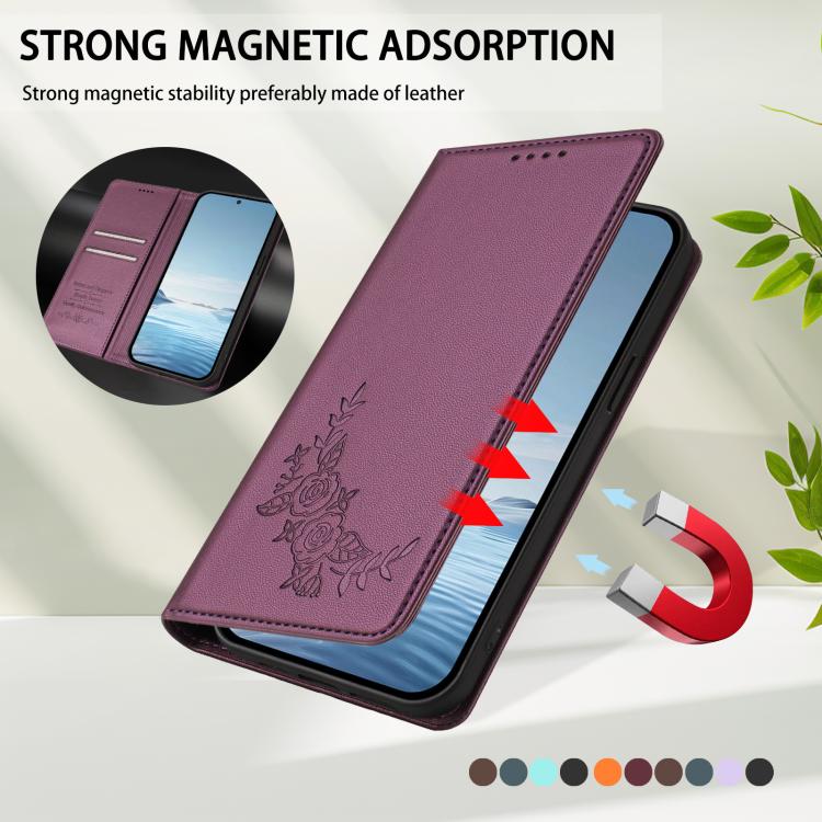 Peony Embossed Magnetic RFID Vegan Leather Phone Case, For Tecno Camon 20 4G / 20 Pro 4G, For Tecno Spark 10 5G, For Tecno Spark 10C / 10 4G, For Tecno Spark 10 Pro 4G / K17 4G