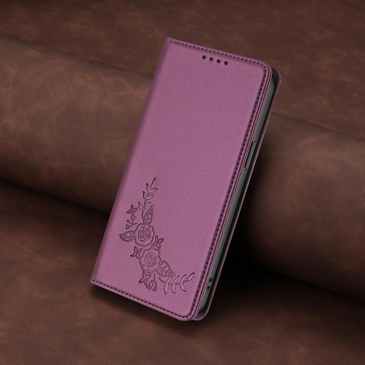 Peony Embossed Magnetic RFID Vegan Leather Phone Case, For Tecno Camon 20 4G / 20 Pro 4G, For Tecno Spark 10 5G, For Tecno Spark 10C / 10 4G, For Tecno Spark 10 Pro 4G / K17 4G