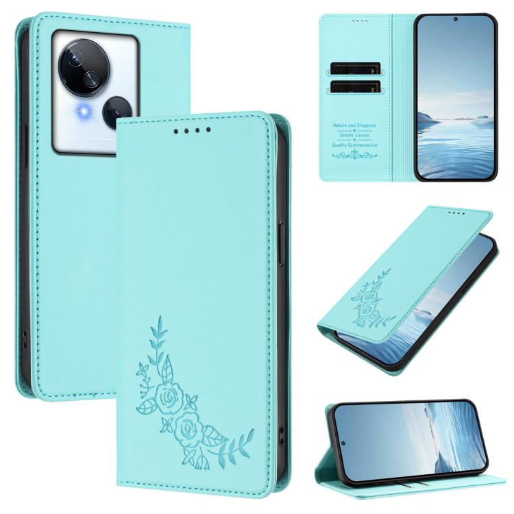 Peony Embossed Magnetic RFID Vegan Leather Phone Case, For Tecno Camon 20 4G / 20 Pro 4G, For Tecno Spark 10 5G, For Tecno Spark 10C / 10 4G, For Tecno Spark 10 Pro 4G / K17 4G