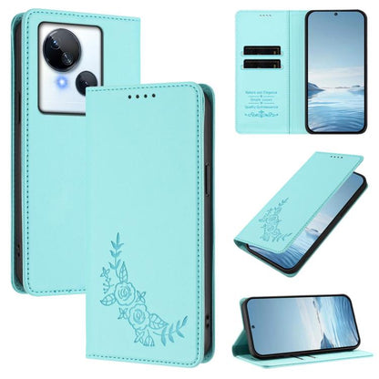 Peony Embossed Magnetic RFID Vegan Leather Phone Case, For Tecno Camon 20 4G / 20 Pro 4G, For Tecno Spark 10 5G, For Tecno Spark 10C / 10 4G, For Tecno Spark 10 Pro 4G / K17 4G
