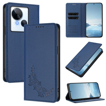 Peony Embossed Magnetic RFID Vegan Leather Phone Case, For Tecno Camon 20 4G / 20 Pro 4G, For Tecno Spark 10 5G, For Tecno Spark 10C / 10 4G, For Tecno Spark 10 Pro 4G / K17 4G