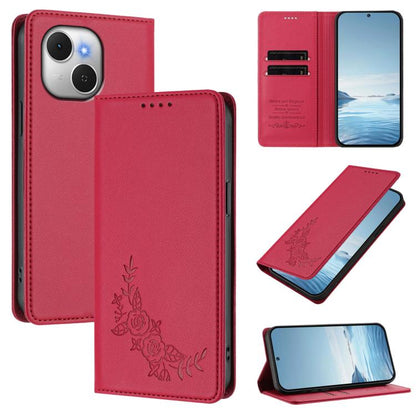 Peony Embossed Magnetic RFID Vegan Leather Phone Case, For Tecno Spark Go 5G 2025 / 40 5G, For Tecno Spark 50 / KN4, For Tecno Camon 50 Pro 4G, For Tecno Camon 50 4G, For Tecno Spark Go 3, For Tenco Pova Slim 5G / Spark Slim 5G, For Tecno Spark 40C    ...