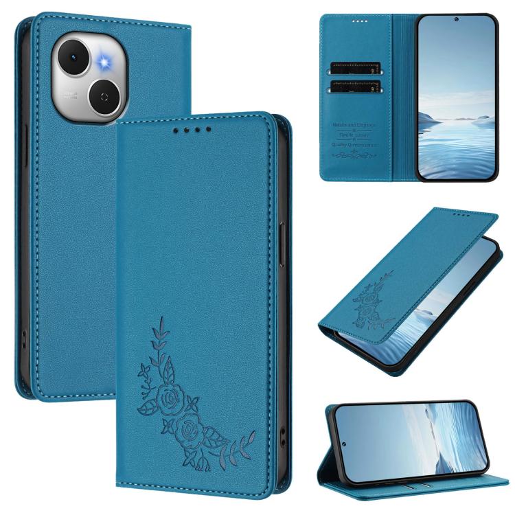 Peony Embossed Magnetic RFID Vegan Leather Phone Case, For Tecno Spark Go 5G 2025 / 40 5G, For Tecno Spark 50 / KN4, For Tecno Camon 50 Pro 4G, For Tecno Camon 50 4G, For Tecno Spark Go 3, For Tenco Pova Slim 5G / Spark Slim 5G, For Tecno Spark 40C    ...