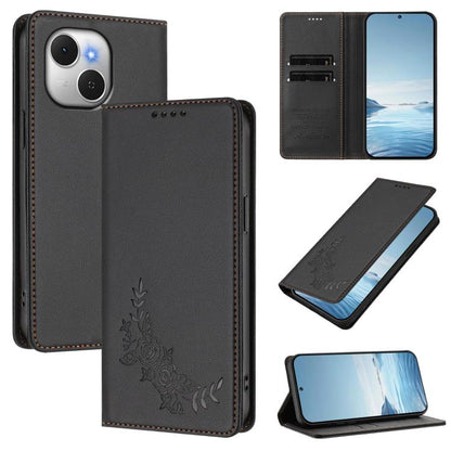 Peony Embossed Magnetic RFID Vegan Leather Phone Case, For Tecno Spark Go 5G 2025 / 40 5G, For Tecno Spark 50 / KN4, For Tecno Camon 50 Pro 4G, For Tecno Camon 50 4G, For Tecno Spark Go 3, For Tenco Pova Slim 5G / Spark Slim 5G, For Tecno Spark 40C    ...