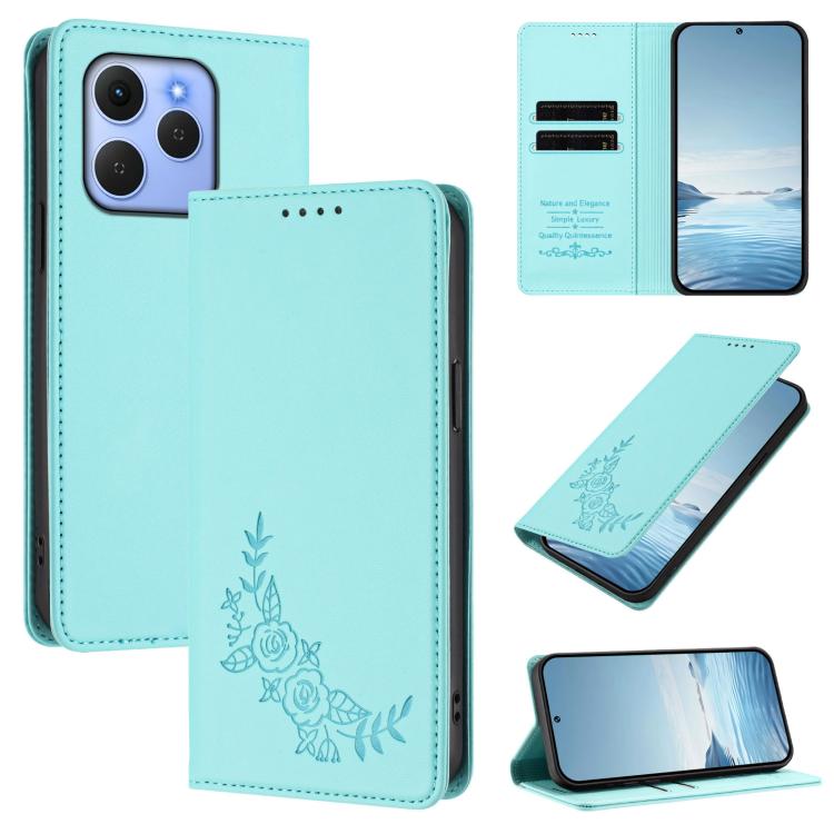Peony Embossed Magnetic RFID Vegan Leather Phone Case, For Tecno Spark Go 5G 2025 / 40 5G, For Tecno Spark 50 / KN4, For Tecno Camon 50 Pro 4G, For Tecno Camon 50 4G, For Tecno Spark Go 3, For Tenco Pova Slim 5G / Spark Slim 5G, For Tecno Spark 40C    ...