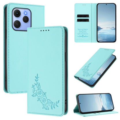 Peony Embossed Magnetic RFID Vegan Leather Phone Case, For Tecno Spark Go 5G 2025 / 40 5G, For Tecno Spark 50 / KN4, For Tecno Camon 50 Pro 4G, For Tecno Camon 50 4G, For Tecno Spark Go 3, For Tenco Pova Slim 5G / Spark Slim 5G, For Tecno Spark 40C    ...