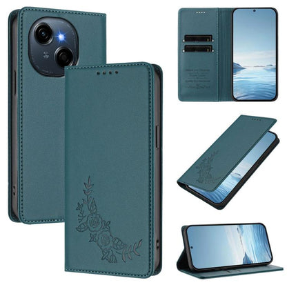 Peony Embossed Magnetic RFID Vegan Leather Phone Case, For Tecno Spark 40 Pro+ 4G, For Tecno Spark 40 Pro 4G, For Tecno Spark 40 4G, For Tecno Pova 7 Ultra 5G, For Tecno Spark Go 1 / Go 1S / Pop 9, For Tecno Camon 40 Pro 4G, For Tecno Camon 40 Premier ...