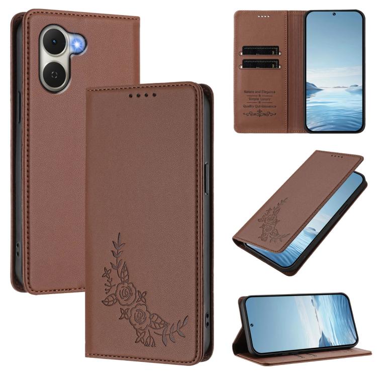 Peony Embossed Magnetic RFID Vegan Leather Phone Case, For Tecno Spark Go 5G 2025 / 40 5G, For Tecno Spark 50 / KN4, For Tecno Camon 50 Pro 4G, For Tecno Camon 50 4G, For Tecno Spark Go 3, For Tenco Pova Slim 5G / Spark Slim 5G, For Tecno Spark 40C    ...