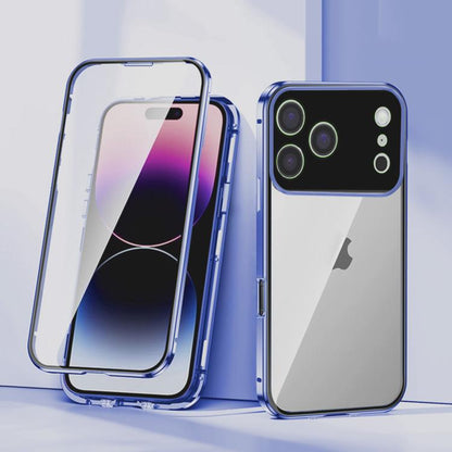 Magnetic Double-buckle HD Tempered Glass Phone Case, For iPhone 17 Pro Max, For iPhone 17 Pro